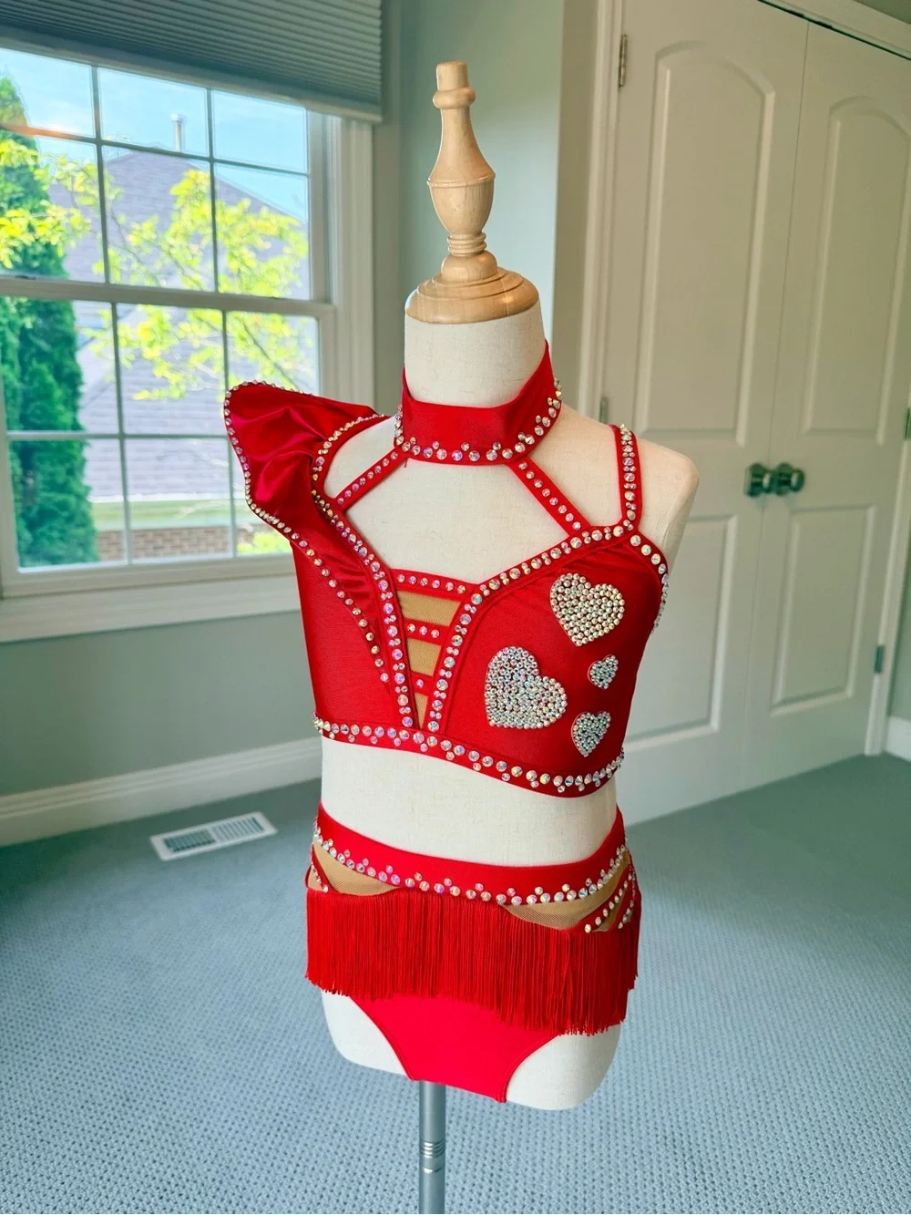 Beautiful Red Heart Love Cupid theme costume!! Custom and so sparkly!!